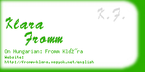 klara fromm business card